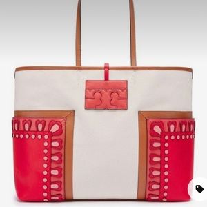 Tory Burch Block-T Canvas Tote